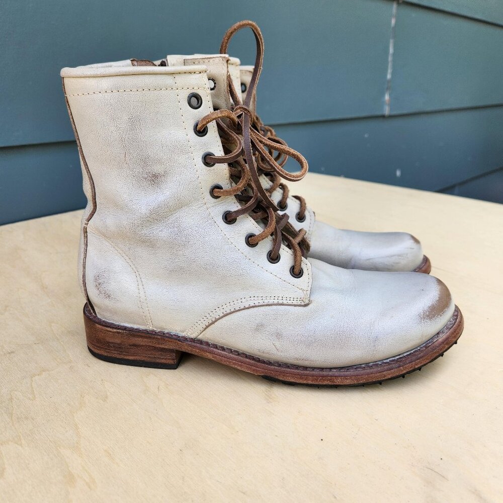 Freebird by Steven Cream Lace-Up Combat Boots